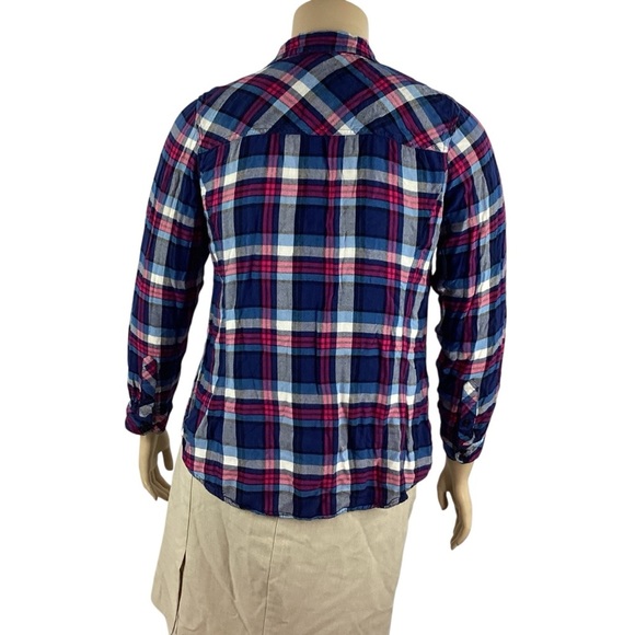 Torrid Plaid Button Down Shirt Blue Multicolor Size 1X - Picture 5 of 7